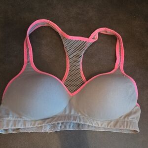 Victoria's Secret Gray and Pink Sports Bra